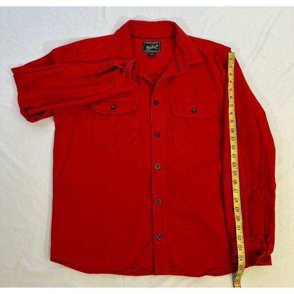 Vintage Woolrich Shirt Mens Large Red Chamois Flannel 90s Y2K - Picture 13 of 16